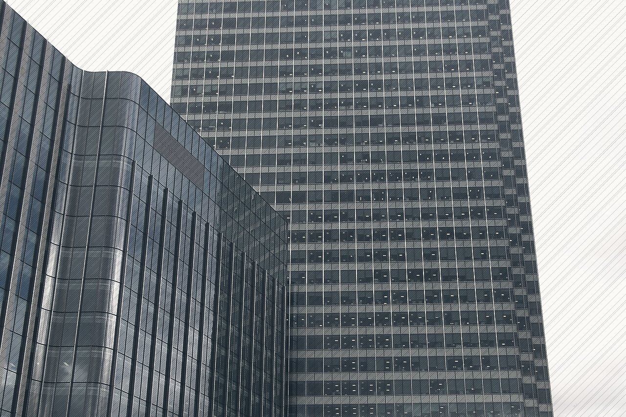 Barclays' headquarters tower at Churchill Place, Canary Wharf, London
