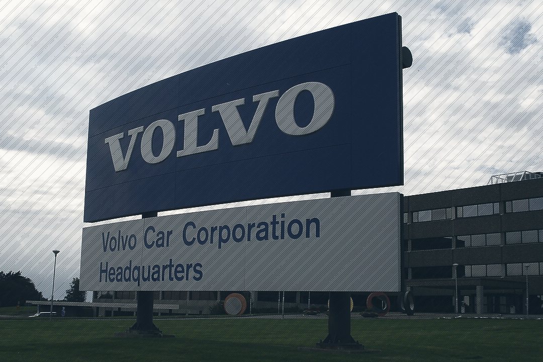 The sign outside Volvo Car Corporation's headquarters in Gothenburg